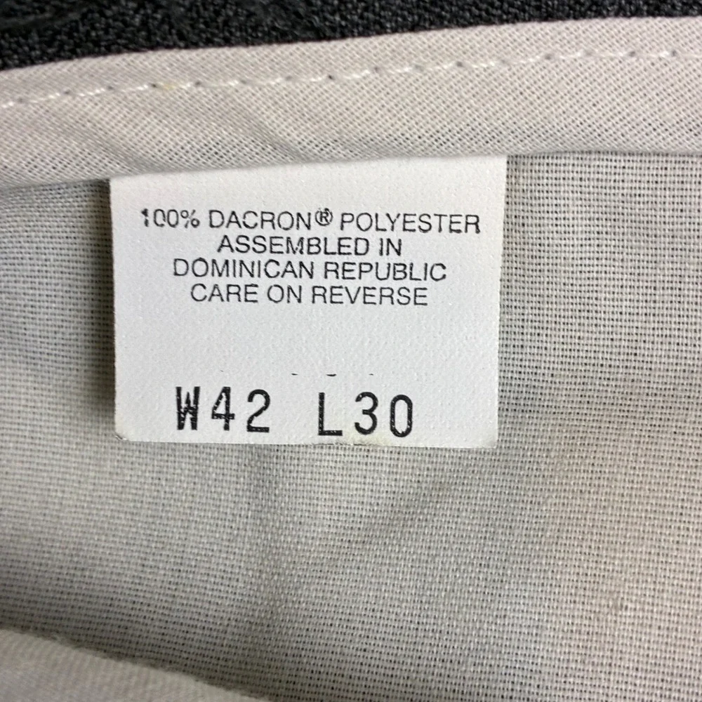 Levi's Action Slacks Men 42x30 Gray Vintage Polyester Dress Pants Business Casua